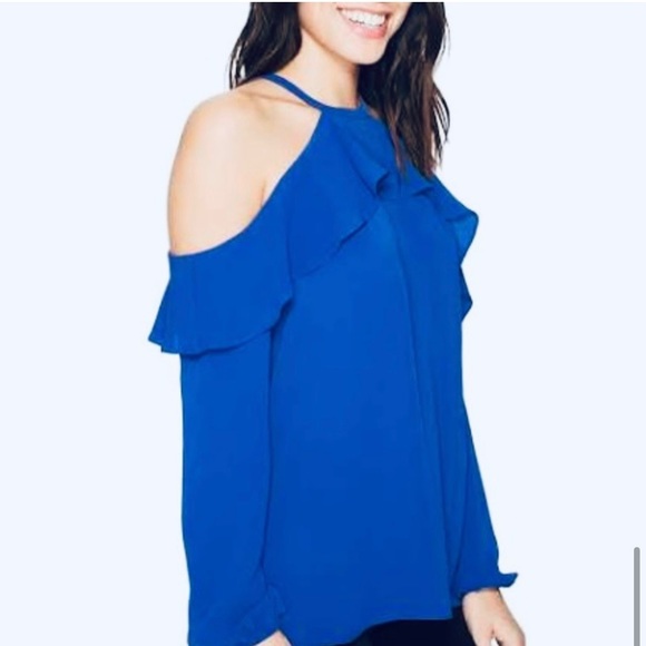 MICHAEL Michael Kors Cobalt Cold
Shoulder Blouse, Blue ruffled - Picture 5 of 6